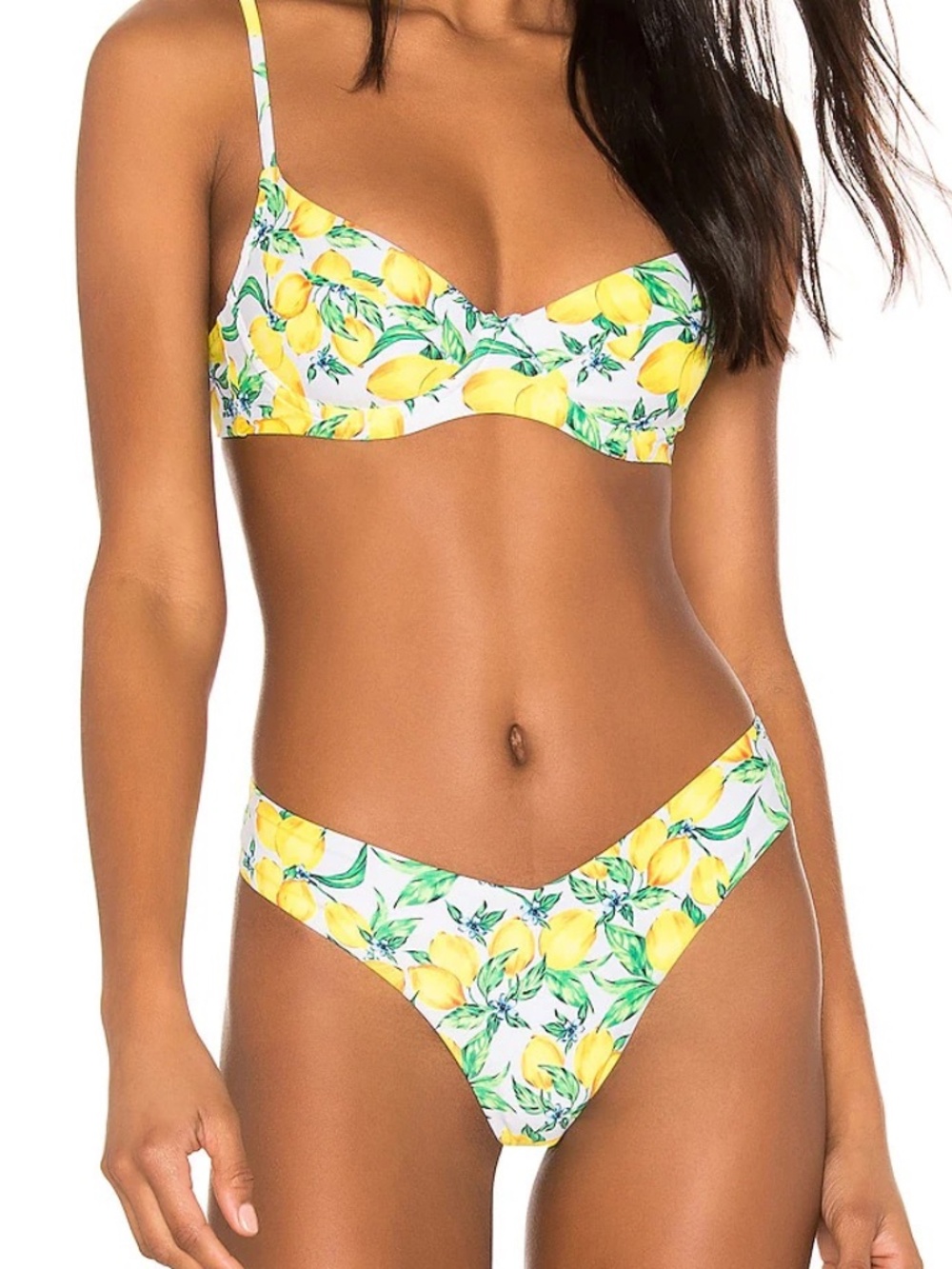 Onia x We Wore What Bikini Set - Lydia Top Delilah Bottom - Lemon Print - Small